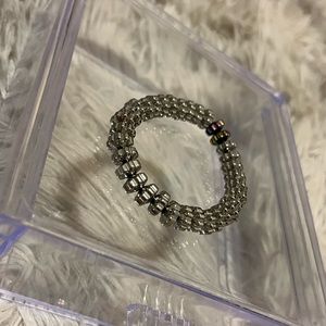 Handmade silver metallic bracelet